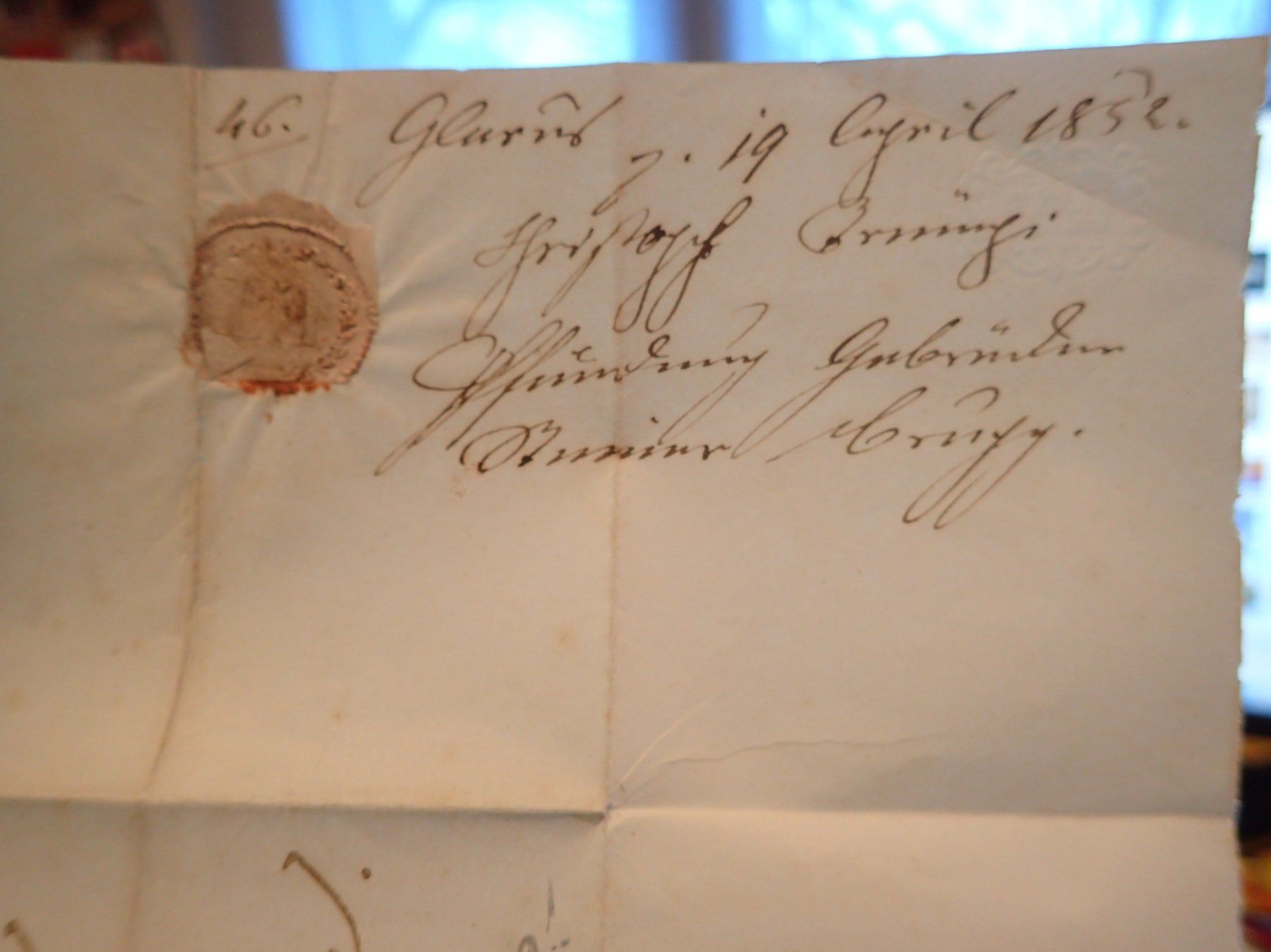 Tutti i francobolli: Vorphila Glarus 1852 - blau (selten !) 22.-- – Usato da Buttikon SZ venduto da Marcelr 2