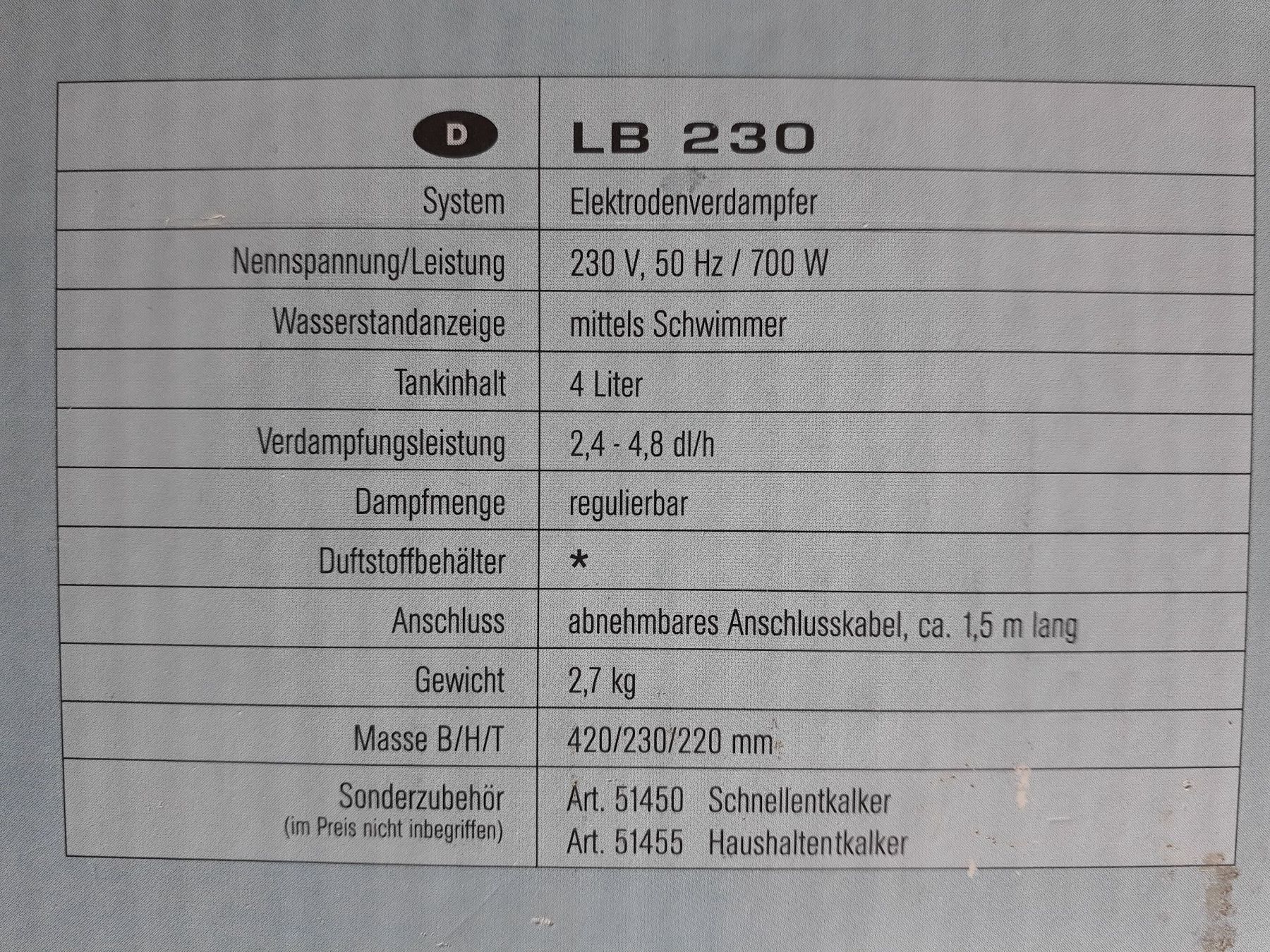 Turmix Umidificatori d'aria: Luftbefeuchter Turmix LB 230 – Usato da Spiez venduto da Martebar 3