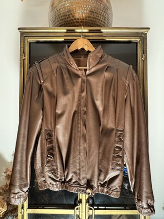 Vintage bomber leather jacket