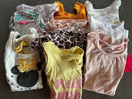 10x T-shirts fille, taille 86cm