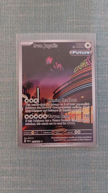Pokémon TCG Iron Jugulis 216/182 Paradox Rift Secret Rare Holo Full Art