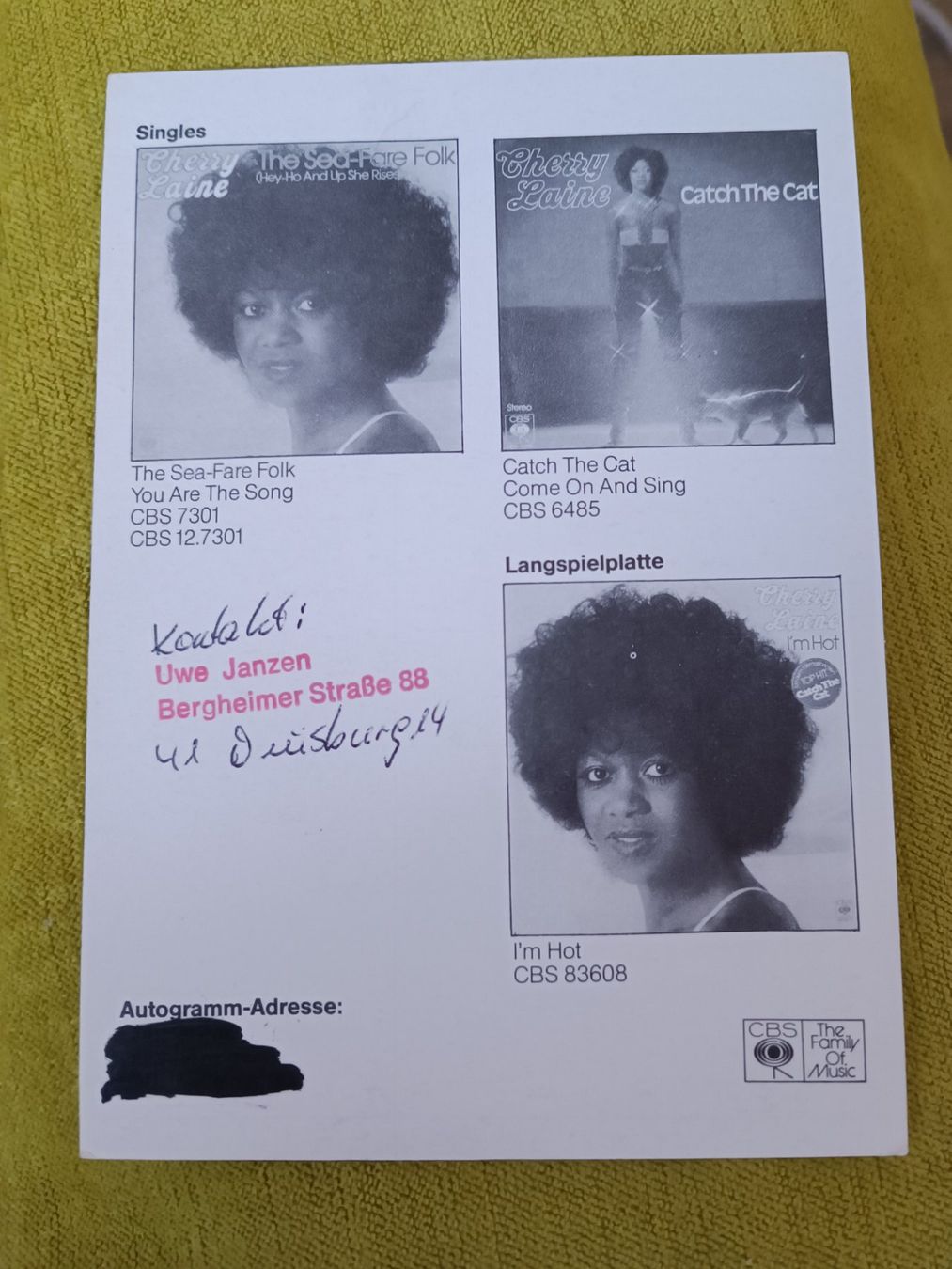 Autographes: Cherry Laine - handsignierte alte Autogrammkarte – D'occasion à Menziken par Artographs 1