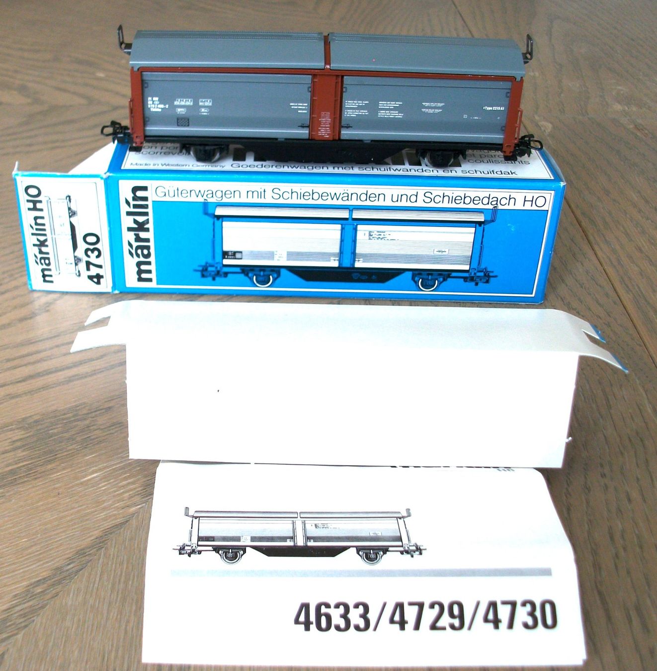 Märklin Modellini di ferrovie: Güterwagen mit Schiebewänden und Schiebedach, neu & OVP – Nuovo e nell'imballaggio originale da St. Moritz venduto da Manu7500