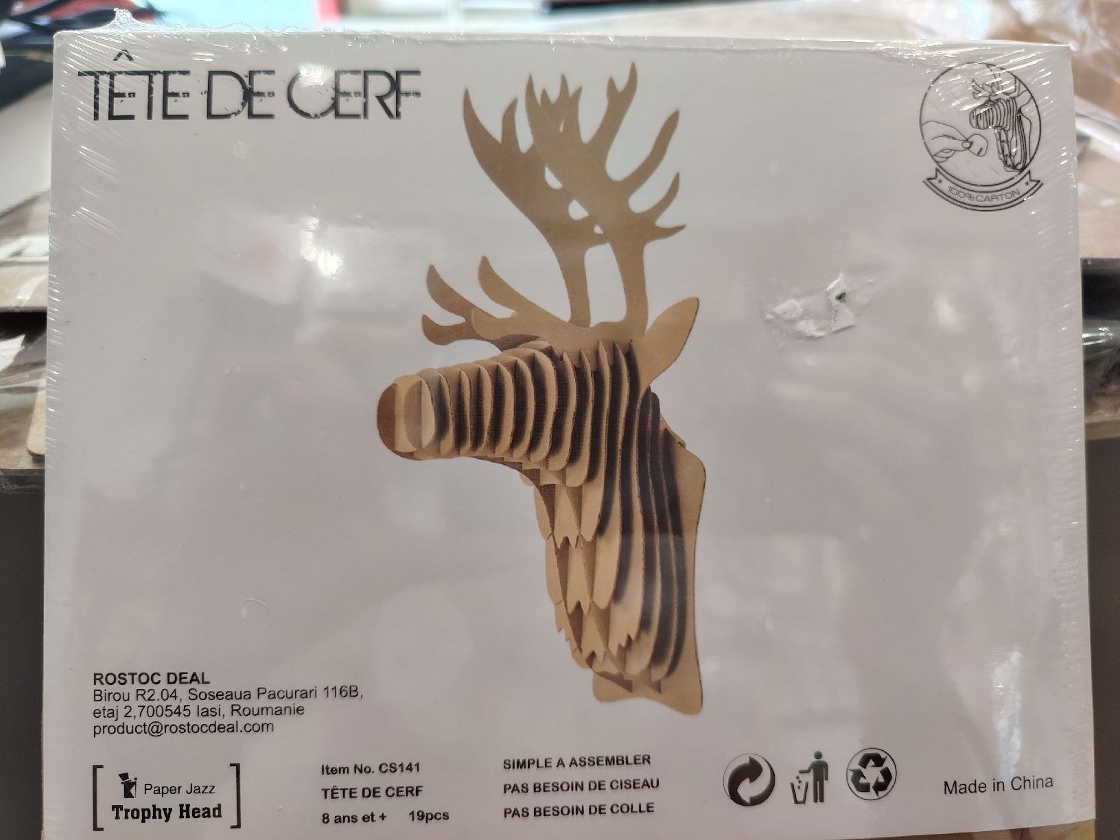 Tutte le decorazioni: tête de cerf 3D/3D-Hirschkopf/testa di cervo 3D – Nuovo e nell'imballaggio originale da St Gallen venduto da pat_t76j
