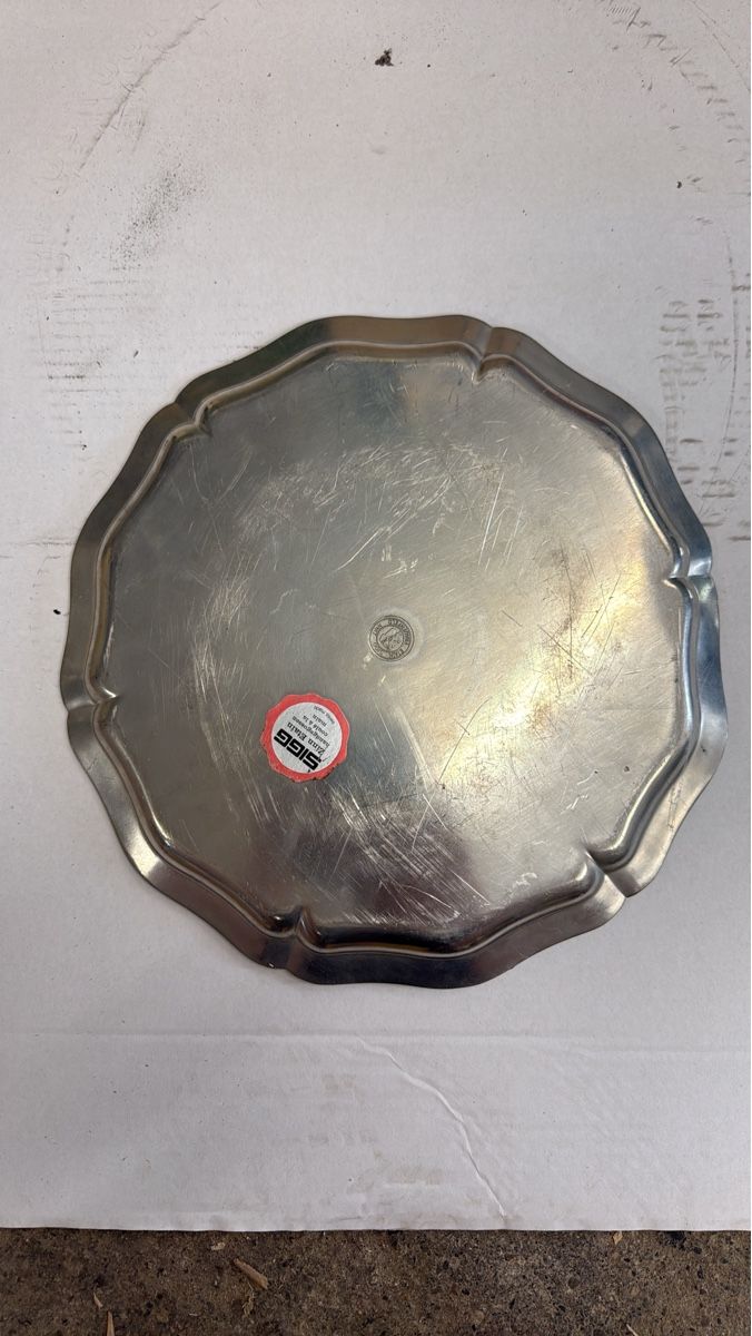 Servierplatten: SIGG Platte Metall mit Gravur – Gebraucht aus Meienberg von sony252