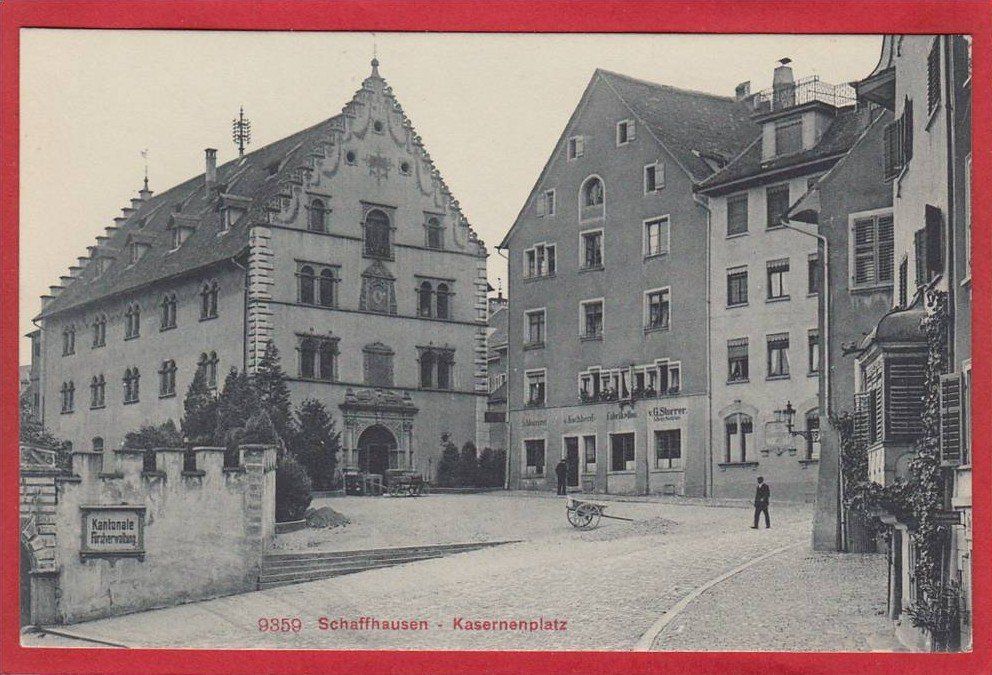 Cartoline postali: SCHAFFHAUSEN KASERNENPLATZ, LICHTDRUCK – Usato da Grüningen venduto da Kartenlaube