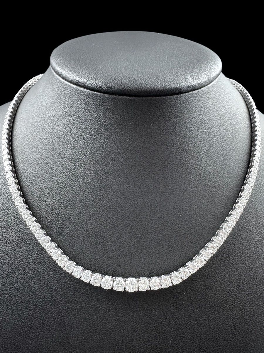 KURZ Collier Riviere Brillanten 12.6ct 18k WG 41.8cm *S2214 (Gebraucht ...