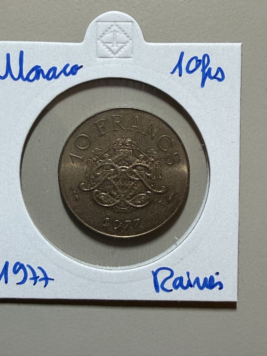 Tutti le monete: Monaco - 10 francs - 1977 - Rainier  – Usato da Payerne venduto da Mike1682