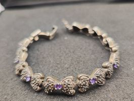 Vintage 925er Silber Armband Amethyst, Markasiten Top