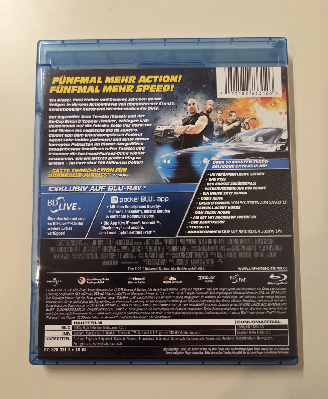 Tutti i DVDs: Fast & Furious 5 (Blu-Ray) – Usato da Bottmingen venduto da Tomena0214 1