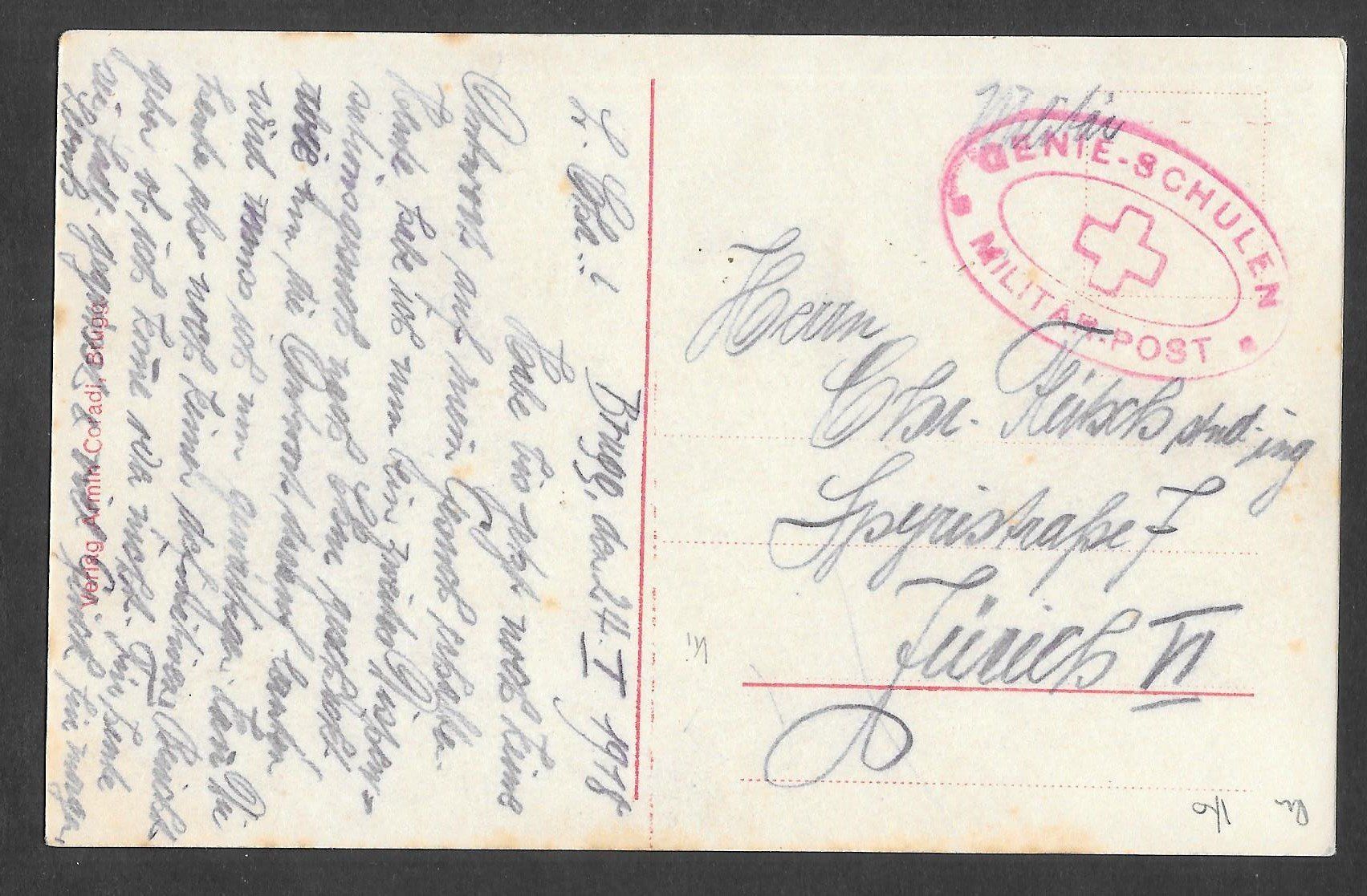 Cartoline postali: Brugg Teilansicht mit Kaserne Feldpoststempel – Usato da Olten venduto da clotaldi 1