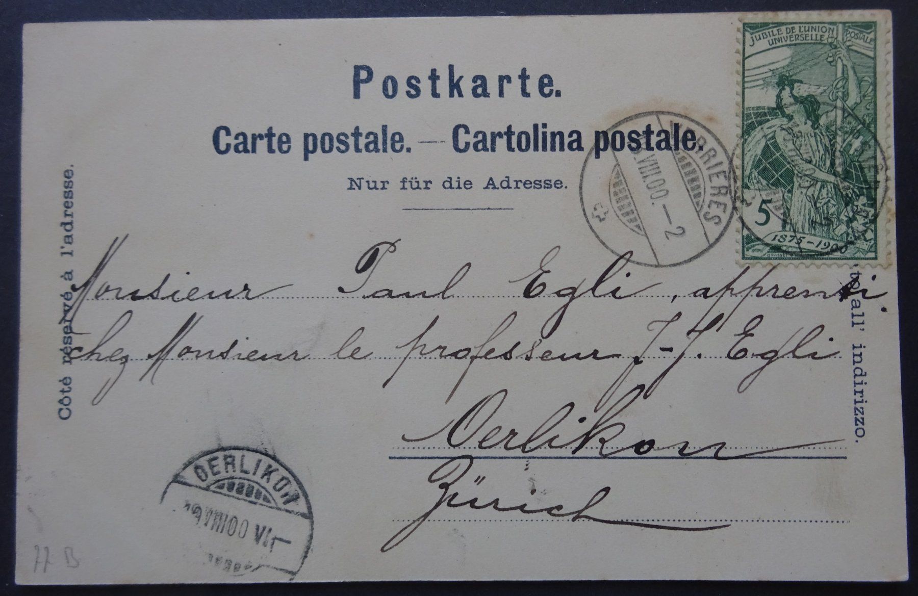 Cartoline postali: Litho-Ansichtskarte 1900 / Verrières (NE) – Usato da Watt venduto da Oo2rup5 1