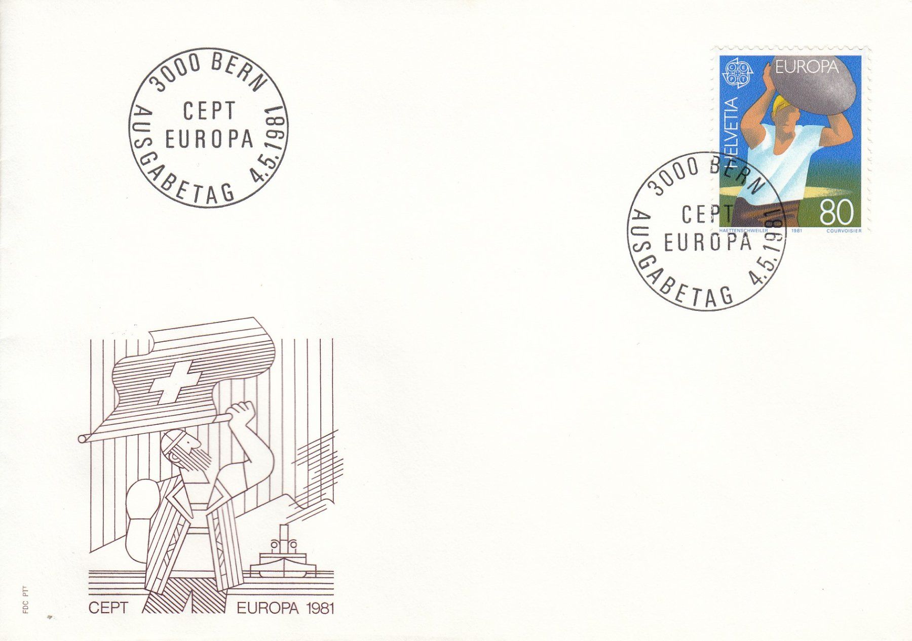 Tutti i francobolli: 1981 Europa CEPT 2 FDC Steinstosser – Usato da Spreitenbach venduto da Mustang_1105 1
