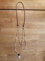 Schöne Pink Sand Halskette Boho Style beige braun gold