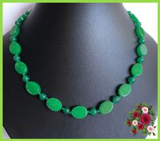 KETTE STEINKETTE EDELSTEINKETTE SMARAGD - QUARZ ECHTE STEINE