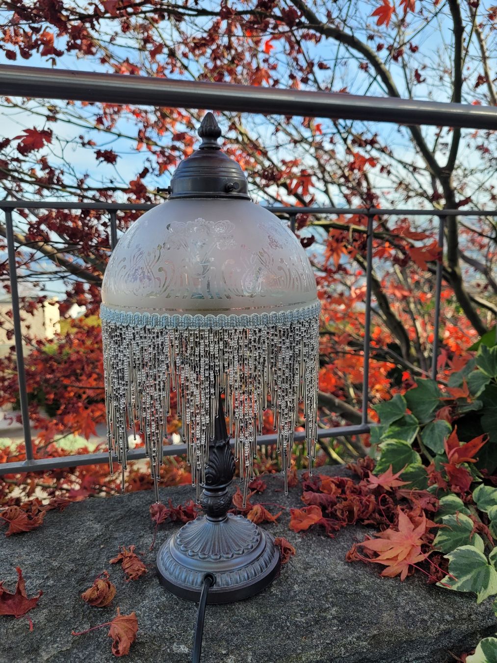 Lampade: Vintage Lampe im viktorianischen Stil mit Perlenfransen – Nuovo (secondo la descrizione) da Richterswil venduto da MANANA_24 1