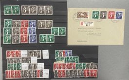 1939 Lot Landi-Briefmarken gestempelt mit Brief