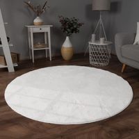 SONDERPREIS 🤍 ELEGANT! Teppich Rund Super Soft 100 cm Weiss