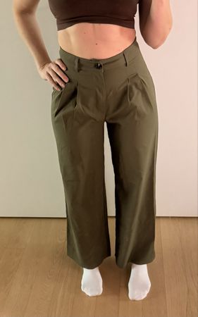 Khaki Stoffhose weites Bein xs S oliv Business Hose