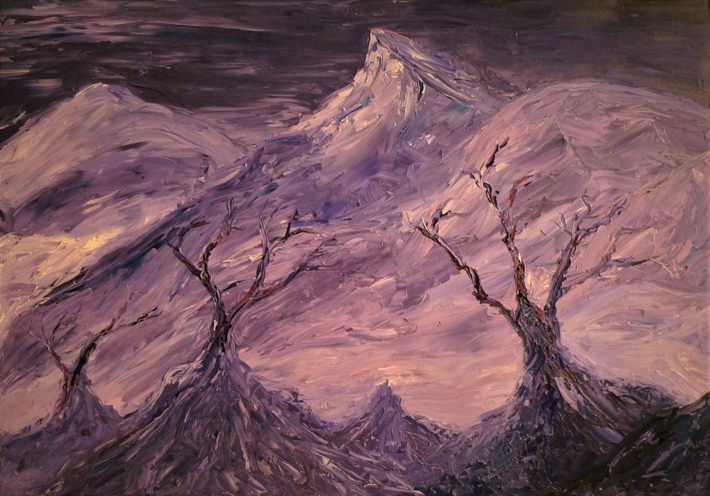 Gemälde: Ewich Sonntag - The 4 trees (2018) / Oel auf Leinwand – Gebraucht aus Seon von galerie5dHafenknelle 1