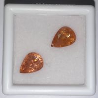 2x Zircons oranges poire 5.22 ct - Valeur 313.- Fr.