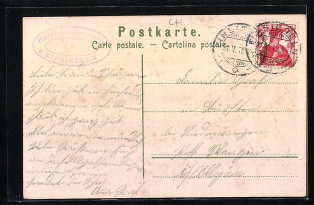Cartoline postali: Einsiedeln, Blick auf ein herrschaftlich – Usato da Berlin venduto da bartko-reher 1