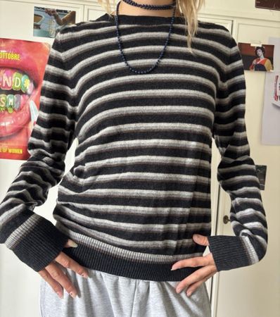 oviesse schwarz und grauer pulli