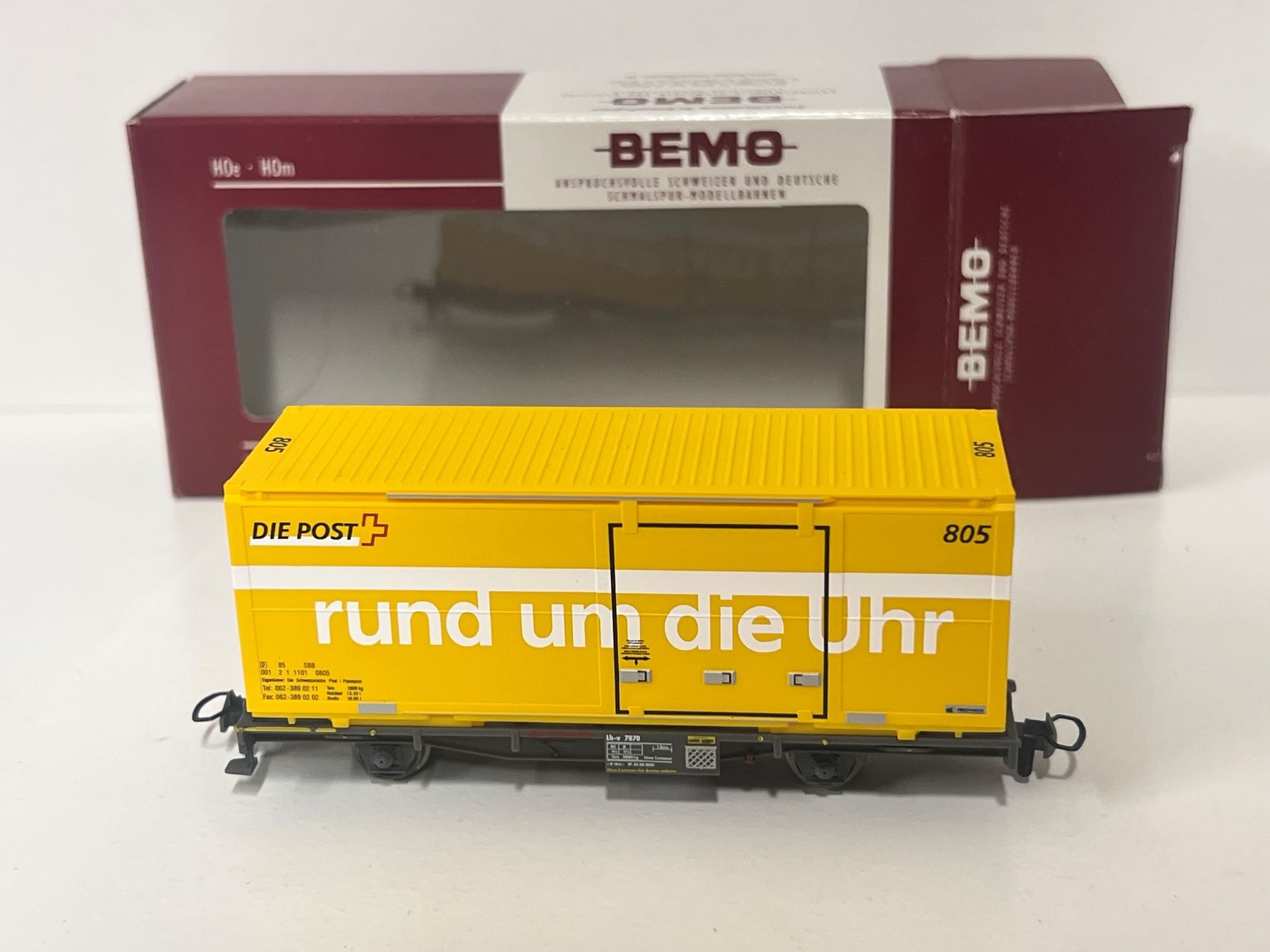 Bemo Modellini di ferrovie: Bemo Rhb  Postcontainer Nr.805 rund um die Uhr – Nuovo e nell'imballaggio originale da Geroldswil venduto da TopTrain54 4