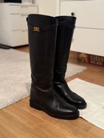 Massimo Dutti Lederstiefel, Schwarz, Grösse  38
