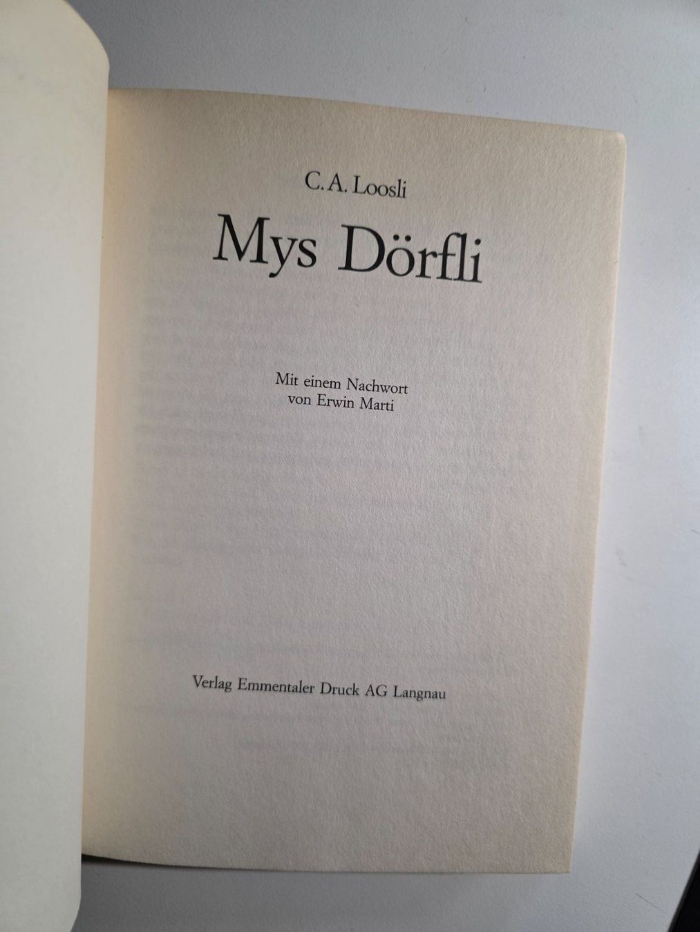 Libri: Mys Dörfli - C.A. Loosli - 1987 – Usato da Walterswil BE venduto da Lonitti 1