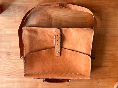 Ledertasche Schultertasche braun Leder handgemacht guter ...
