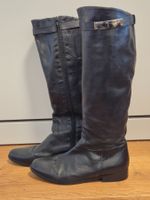 Elegante Lederstiefel, Grösse 35, schwarz