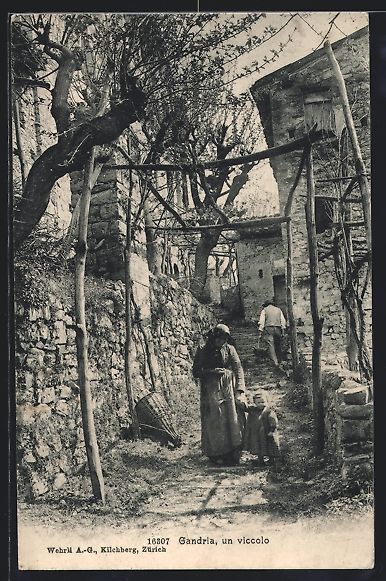 Cartes postales: AK Gandria, un viccolo, Mutter mit Kind – D'occasion à Berlin par bartko-reher