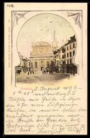 Yverdon, Platz mit Kirche, Ornament-Rahm