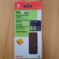 10x Schwingschleifblätter 80er Körnung 93x185mm Bosch neu