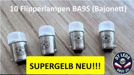 NEU! 10x BA9S (BAJONETT) LED L. SuperGelb 6.3V Gratismuster