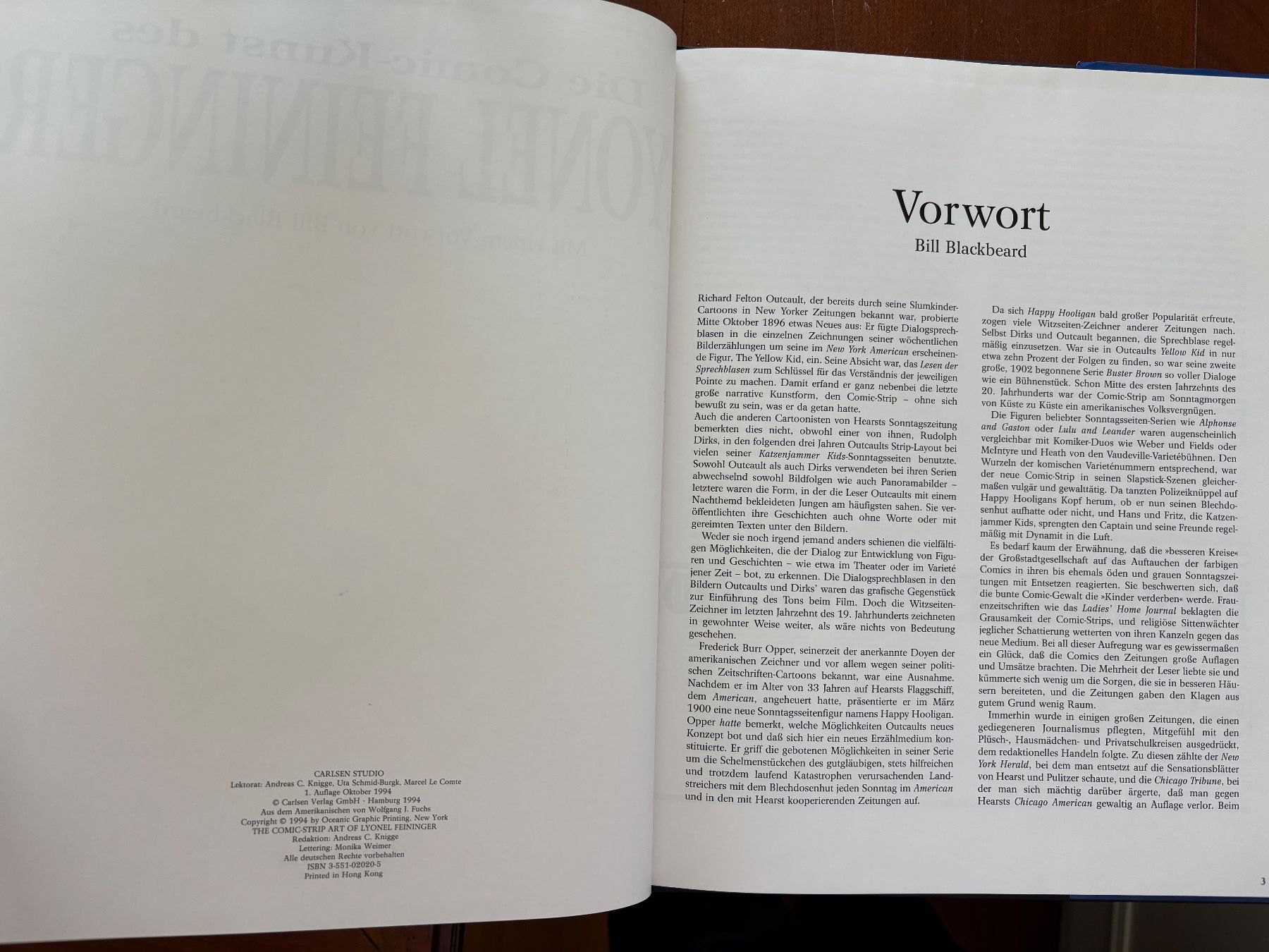Fumetti: Die Comic-Kunst des Lyonel Feininger  1. Aufl 1994 Carlsen – Usato da THERWIL venduto da Fcbbasel 1