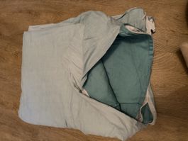 Bettdecke Bezug Baumwolle hellblau türkis
