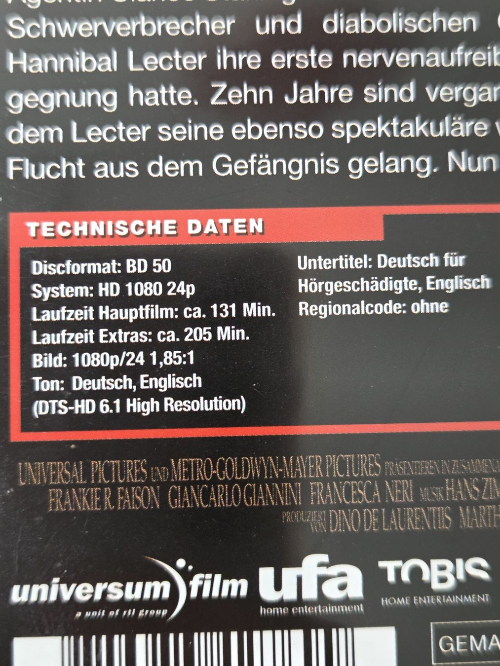 Tous les DVDs: Hannibal - Blu-ray – D'occasion à Carouge GE par Franllo 2