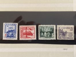 Timbres Espagne 1948 Collection 4 pièces