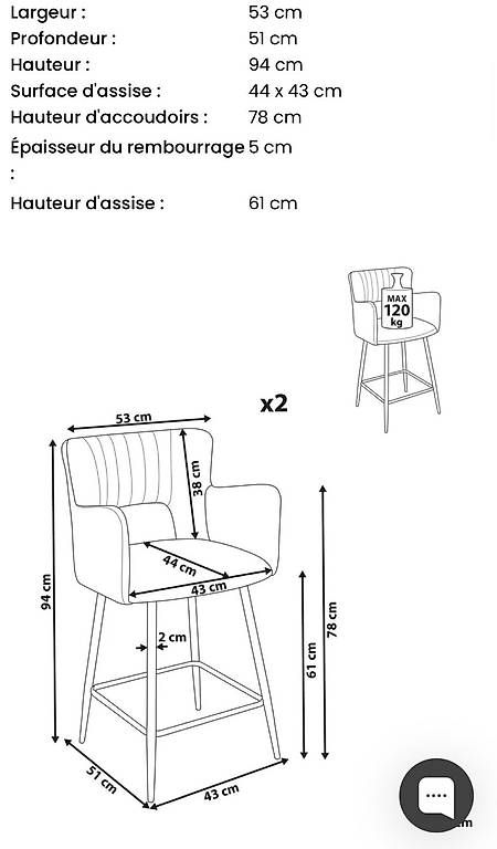 Hochstühle: 2 chaises de bar Beliani  – Gebraucht aus Meinisberg von ste_8brd 3