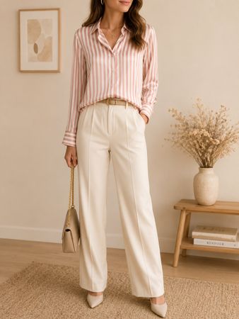 CHEMISE RAYÉE ROSE