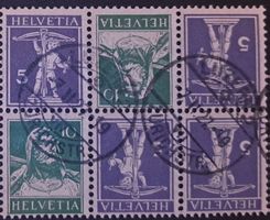 Briefmarke 8er Block Tell Helvetia Schweiz