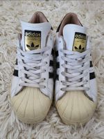Adidas Superstar  White Black Leather Low Top Sneake