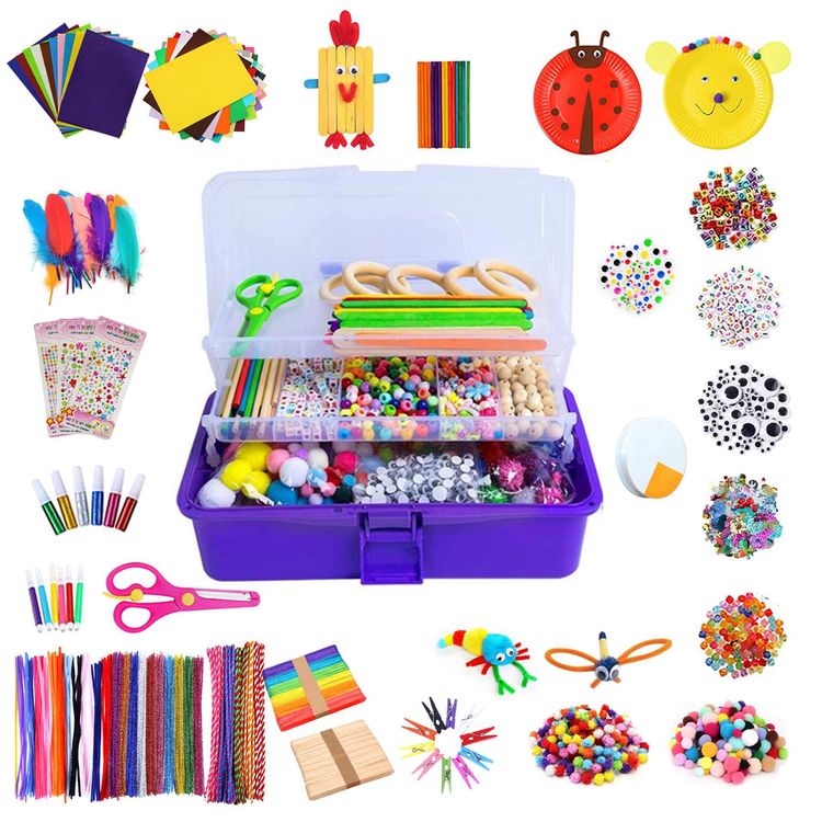 Kramow Bastelset Kinder 5-9 Jahren, DIY Basteln Mit Doppellagiger Aufbewahrungsbox, Bastelbedarf