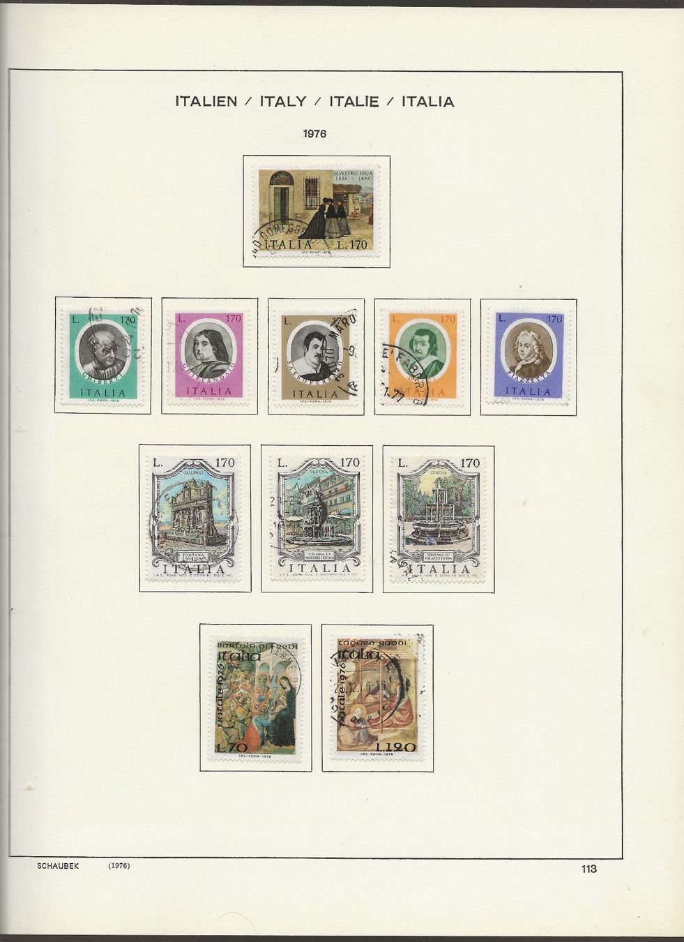 Alle Briefmarken: Marken Italien 1976 etc. – Gebraucht aus Au ZH von xelagreb01 4