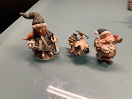 Weihnachtsfiguren  2 Schneemänner und 1 Nikolaus Deko Figur