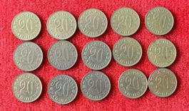 15x 20 Para Münzen Jugoslawien 1981