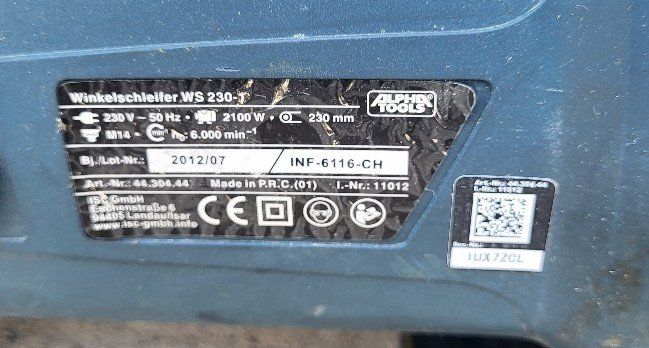 Tutte le macchine: Meleuse d'angle 230 mm - Winkelschleifer 230 mm – Usato da Gletterens venduto da rit_xz2j 3