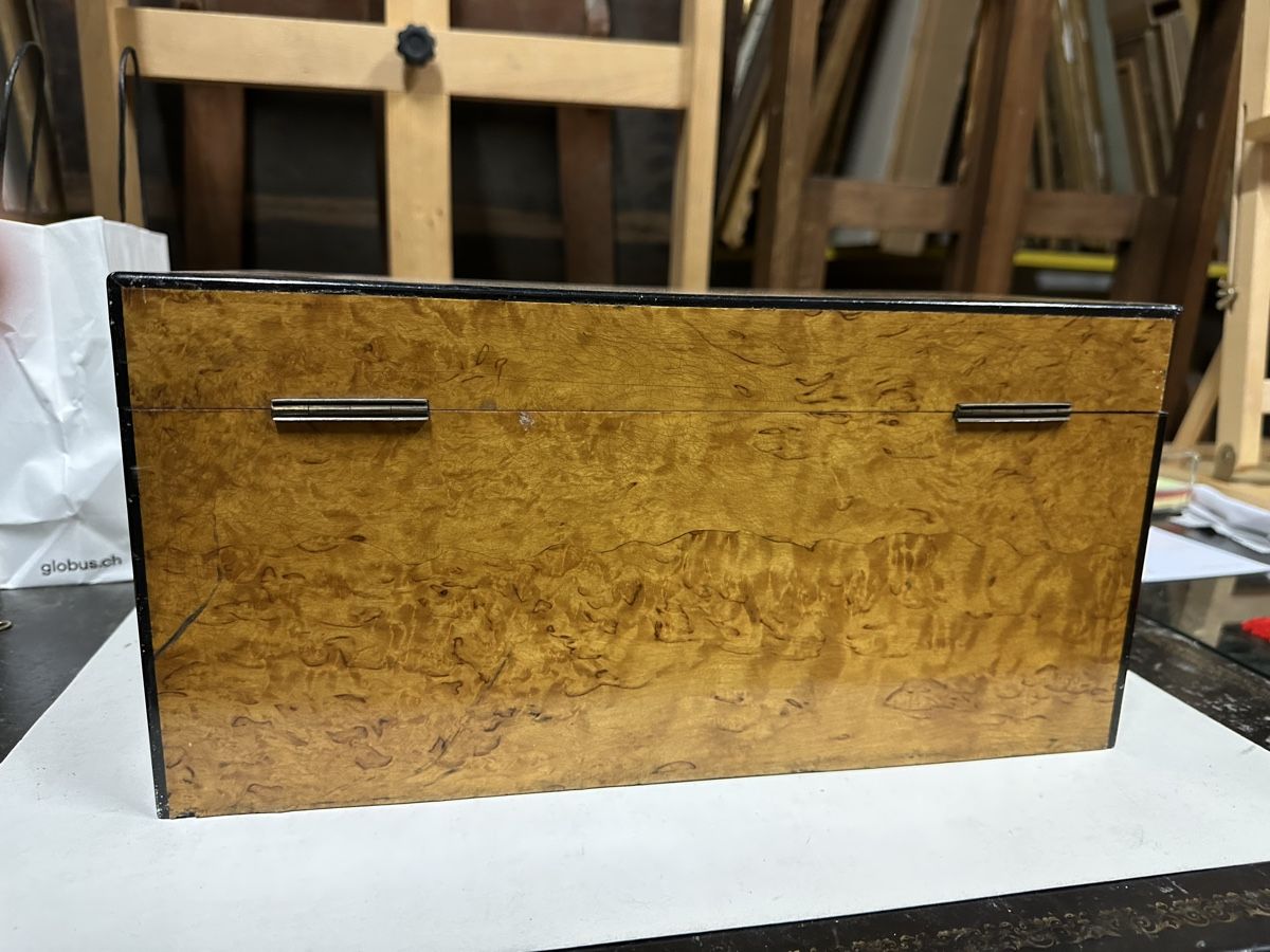 Barattoli: Coffret en ronce de bois pour bijoux, objets. – Usato da Genève venduto da Tom6 5